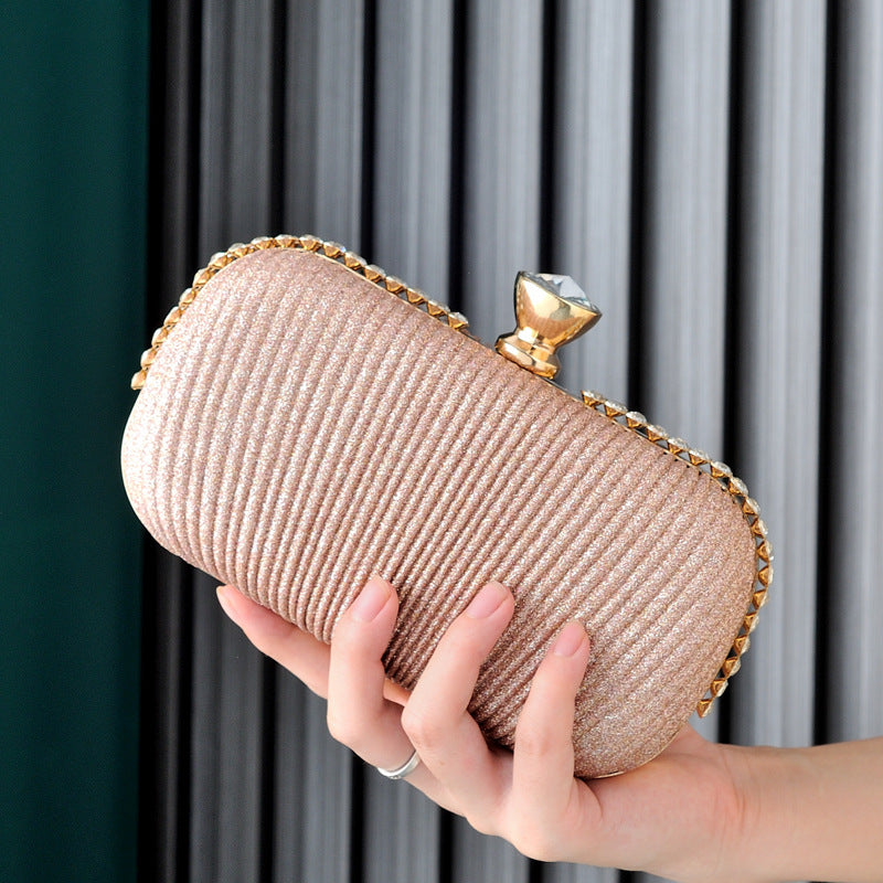 Sarah Express Glitter Oval Evening Clutch Handbag