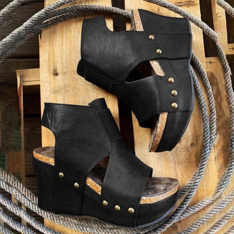 Sarah Express Vintage Wedge Heel Open-Toe Sandals