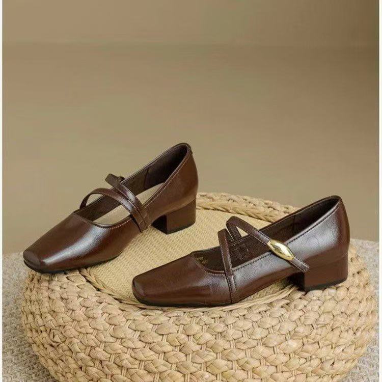 Sarah Express Square Toe Mary Jane Flat Shoes