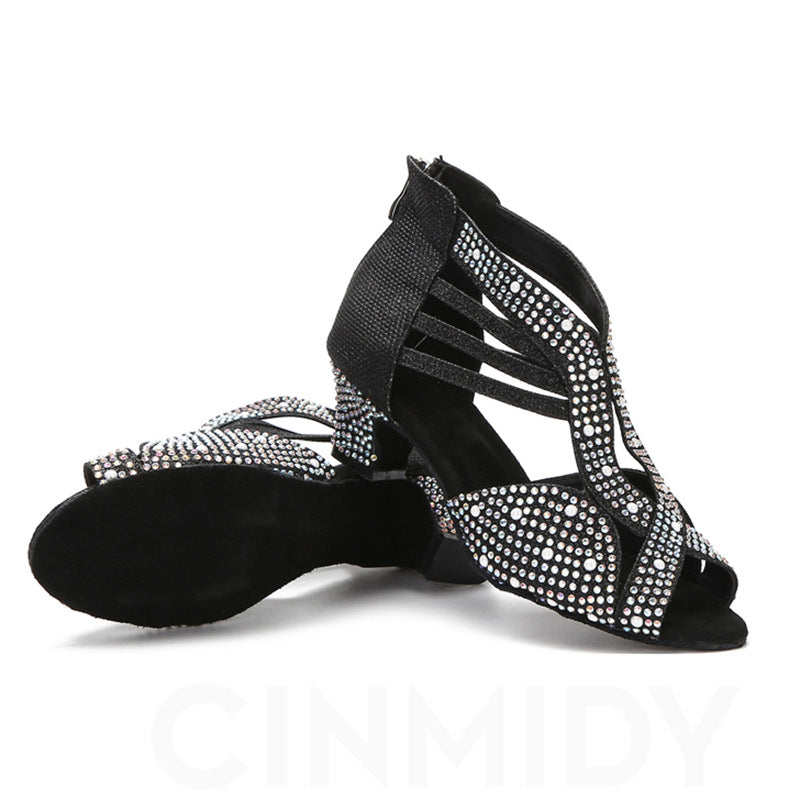 Sarah Express Crystal Embellished Latin Dance Heels
