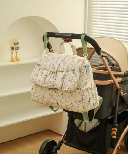 Sarah Express Floral Pattern Breathable Diaper Tote Bag