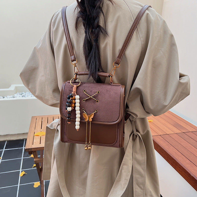 Sarah Express Textured PU Leather Crossbody Commuter Backpack