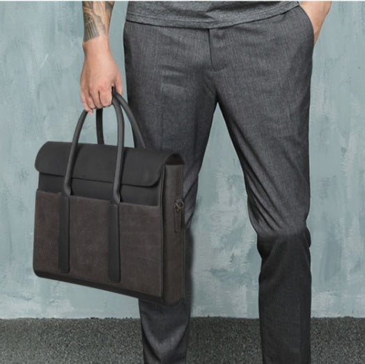 Sarah Express Business Cowhide Leather Laptop Messenger Bag
