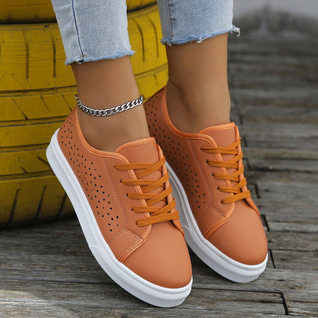 Sarah Express Women's Cutout Lace-Up Flat Loafers