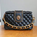 Sarah Express Diamond Quilted Chain Crossbody Bag Black
