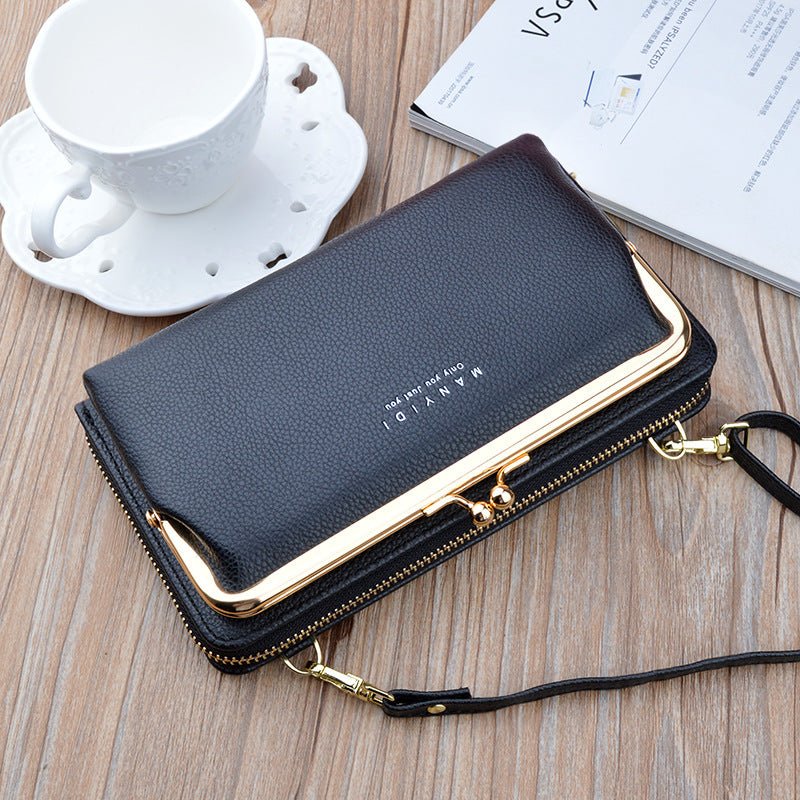 Sarah Express Lychee Pattern Lock Crossbody Phone Bag