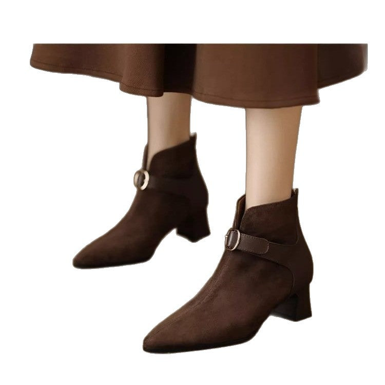 Sarah Express Pointed-Toe Suede Ankle Boots