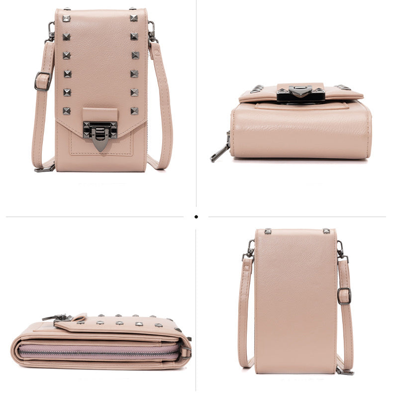 Sarah Express Rivet Design Vertical Square Crossbody Bag