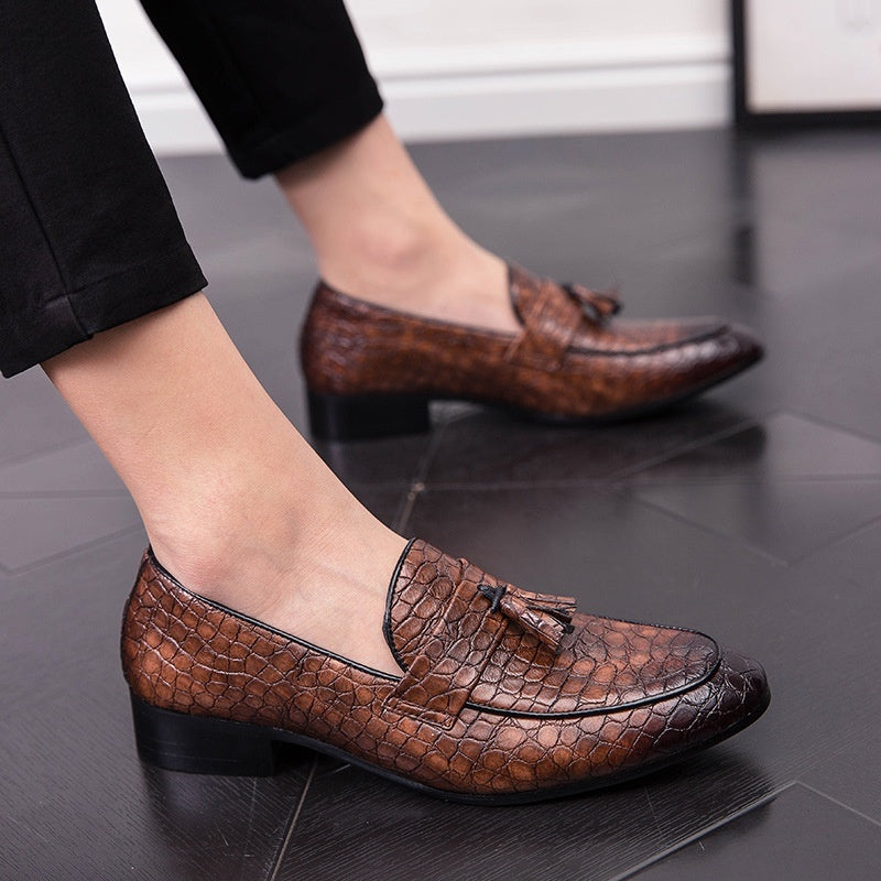Sarah Express Men's Pointed-Toe Tassel Dress Shoes