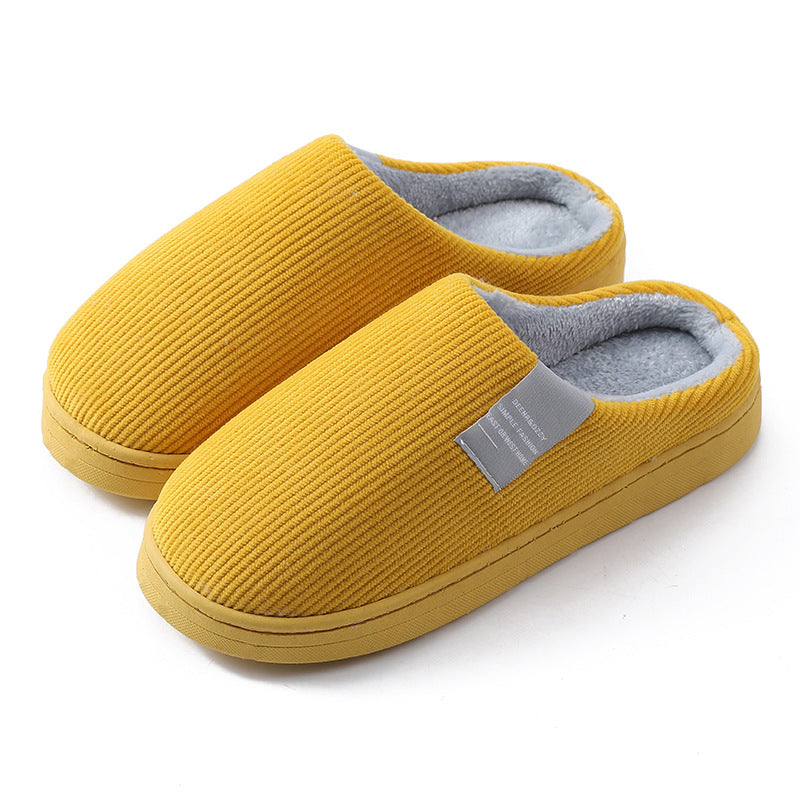 Sarah Express Unisex Corduroy Slip-On Home Slippers Yellow