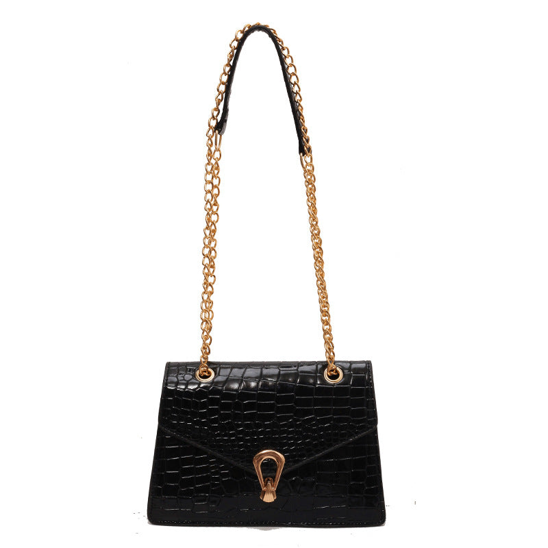 Sarah Express Crocodile-Print Chain Crossbody Bag