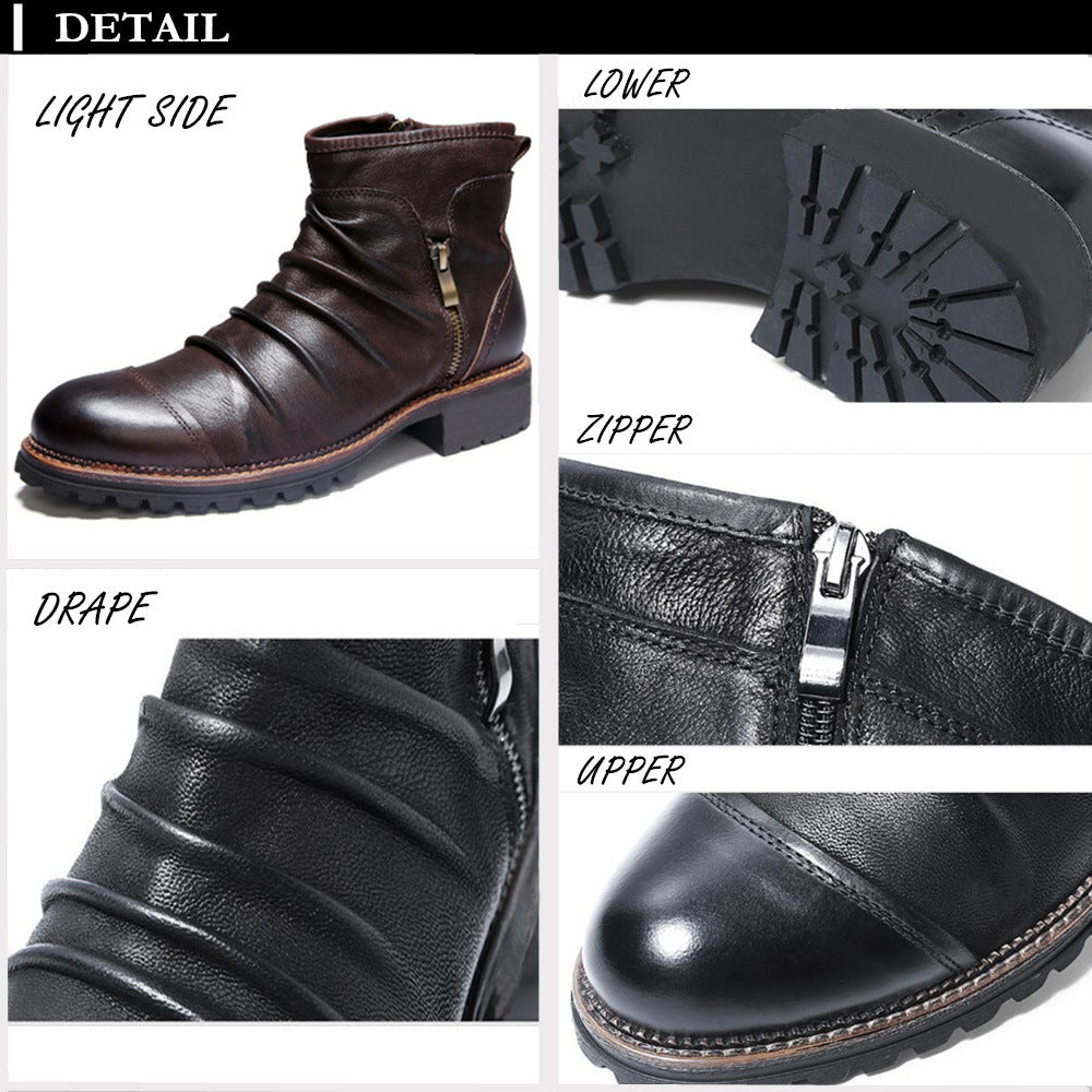 Sarah Express Martin Style Side Zipper Ankle Boots
