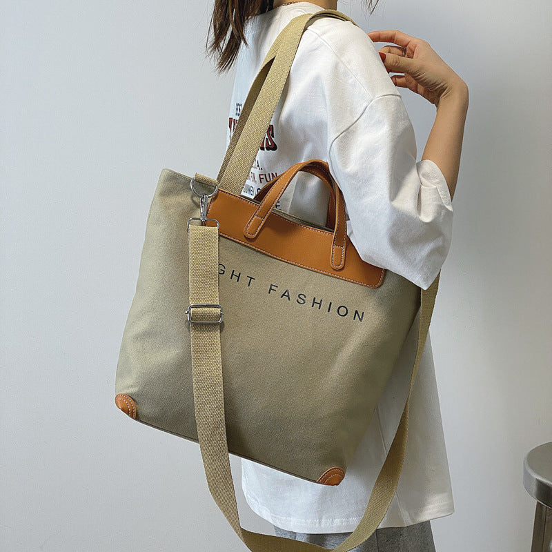 Sarah Express Canvas Messenger Bag with Letter Print