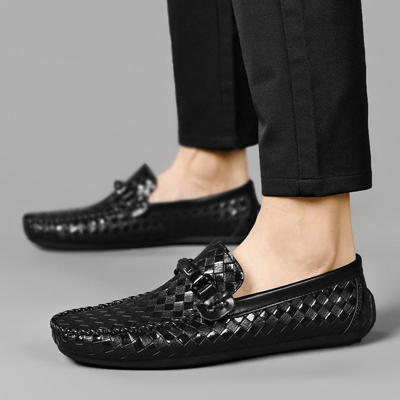 Sarah Express Men's Woven Texture Casual Loafers