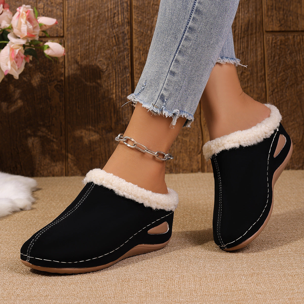 Sarah Express Plush Lined Wedge Garden Sandals