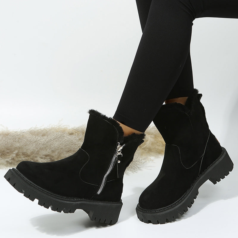 Sarah Express Plush Lined Faux Suede Snow Boots