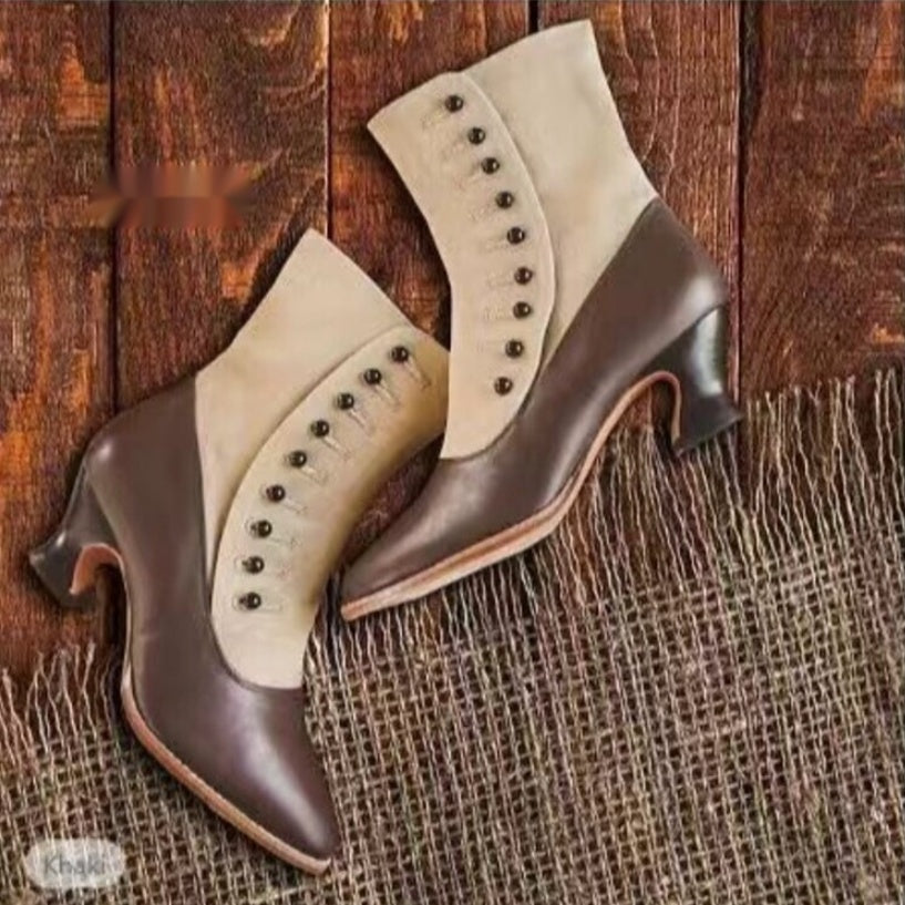Sarah Express Pointed Toe Horseshoe Heel Ankle Boots
