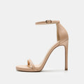Sarah Express Platform Stiletto Ankle Strap Sandals Nude matte heel 12cm high