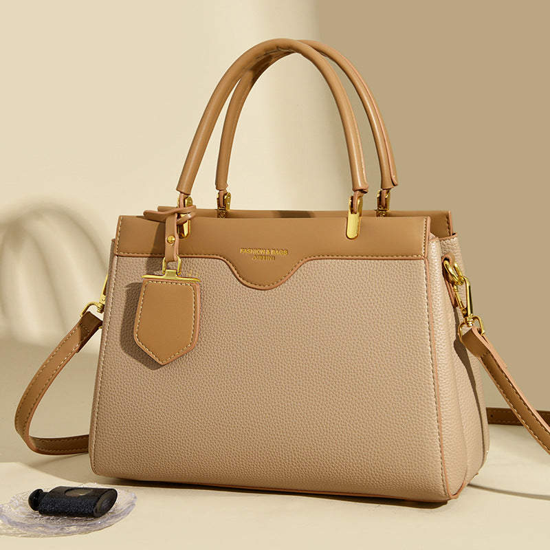 Sarah Express Elegant Patchwork PU Leather Shoulder Tote