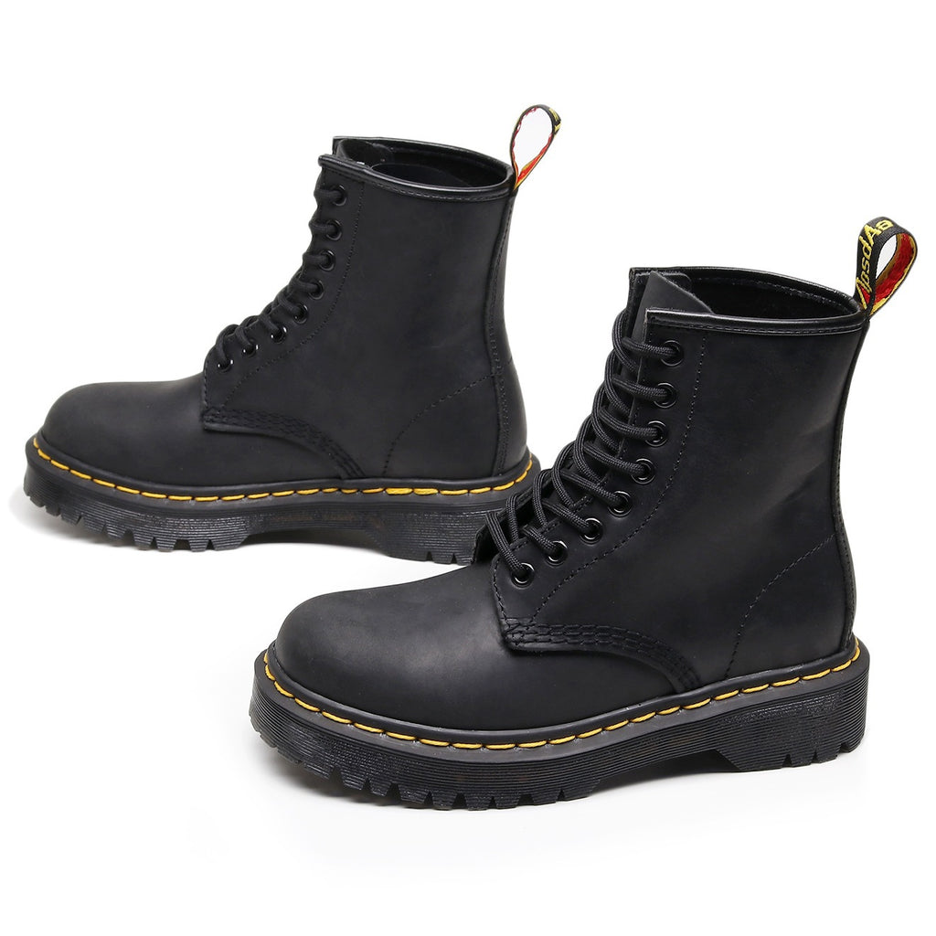 Sarah Express Full-Grain Leather Lace-Up Biker Boots