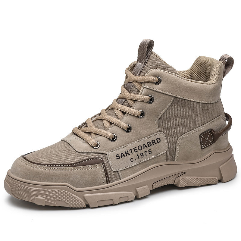 Sarah Express Men's Lace-Up Canvas Platform Ankle Boots