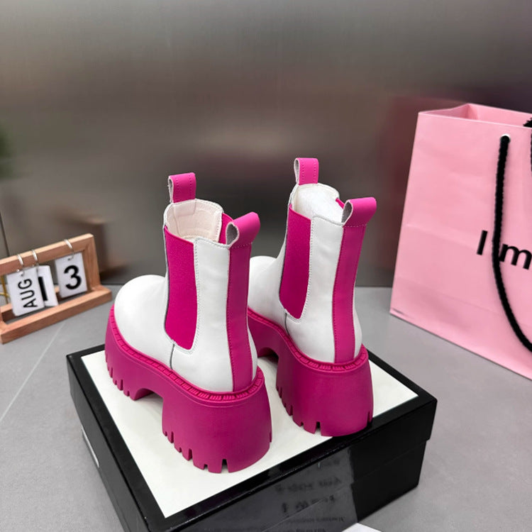 Sarah Express Platform Muffin Sole Ankle Boots