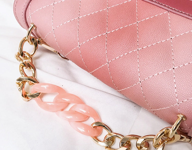 Sarah Express Rhombic Quilted Chain Shoulder Messenger Bag
