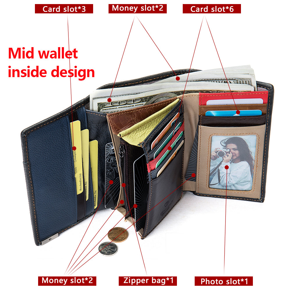 Sarah Express Colorful Patchwork Leather Long Wallet