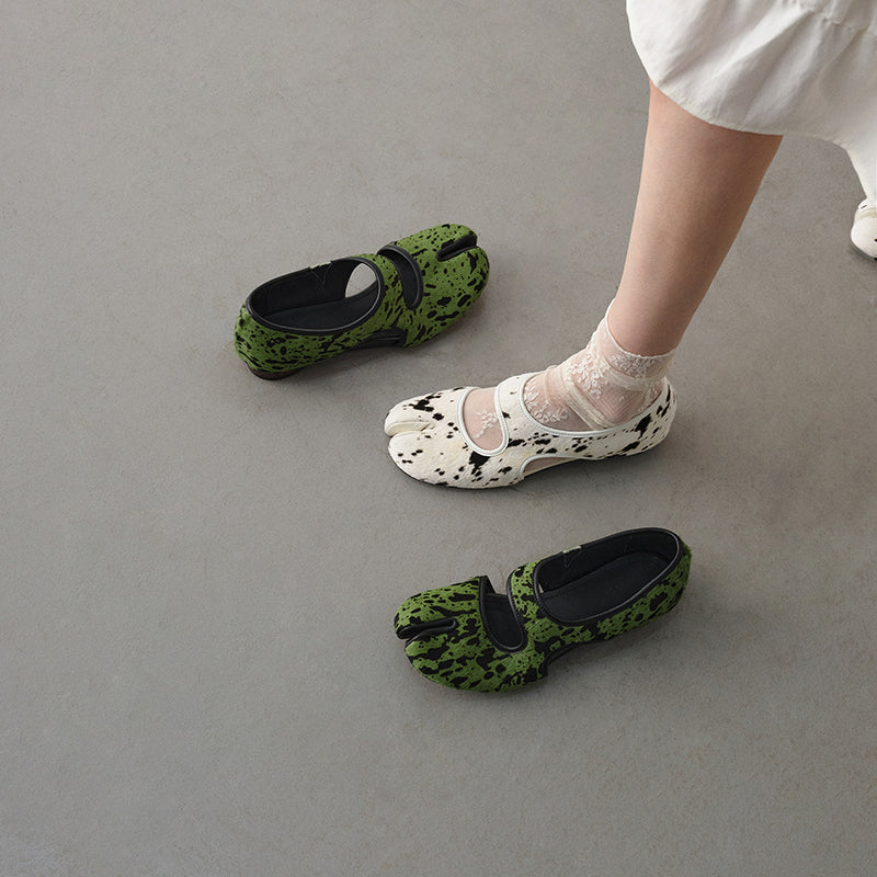 Sarah Express Pony Hair Split-Toe Mary Jane Flats