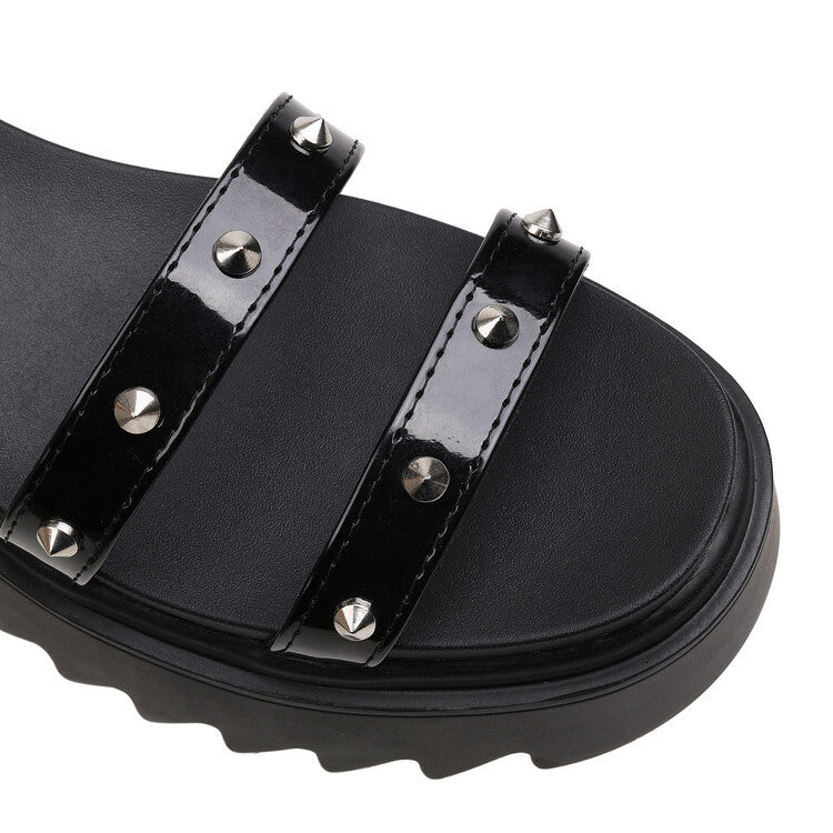 Sarah Express Studded Gladiator Platform Knee High Sandals