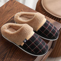 Sarah Express Men's Plush Cotton Indoor Winter Slippers Black Plush