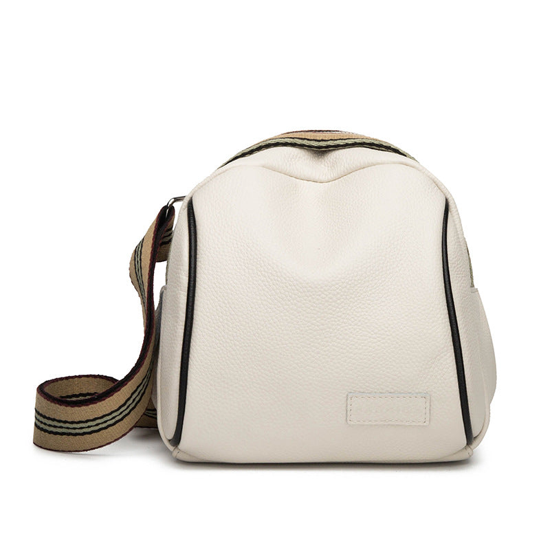 Sarah Express Small Cowhide Square Crossbody Handbag White
