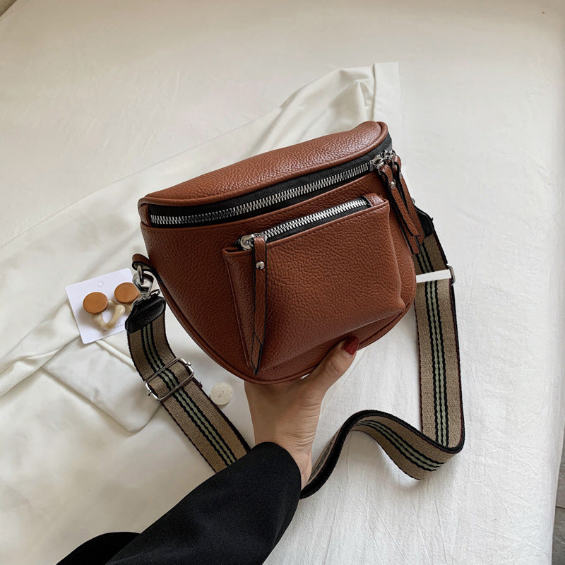 Sarah Express Soft PU Leather Saddle Crossbody Bag