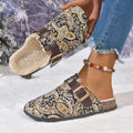 Sarah Express Women's Bohemian Ethnic Print Flat Sandals Black