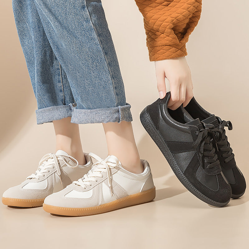 Sarah Express Unisex Casual Lace-Up Flat Sneakers