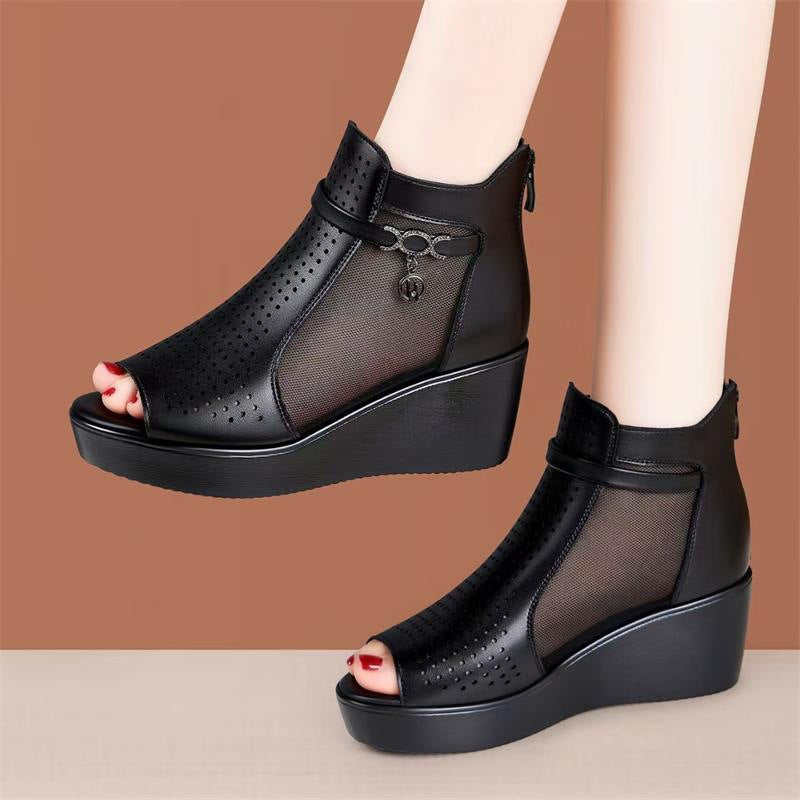 Sarah Express Breathable Peep-Toe Mid Heel Sandals