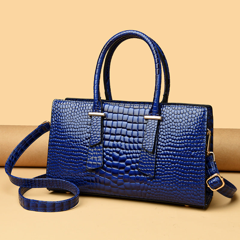 Sarah Express Crocodile Pattern Structured Messenger Shoulder Bag