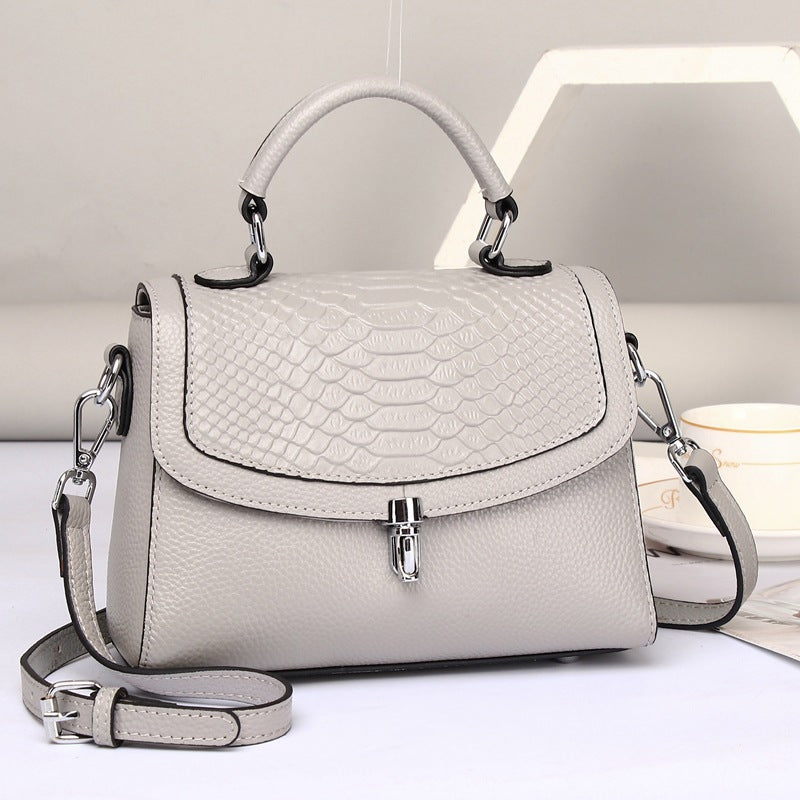 Sarah Express Crocodile Print Leather Small Square Bag