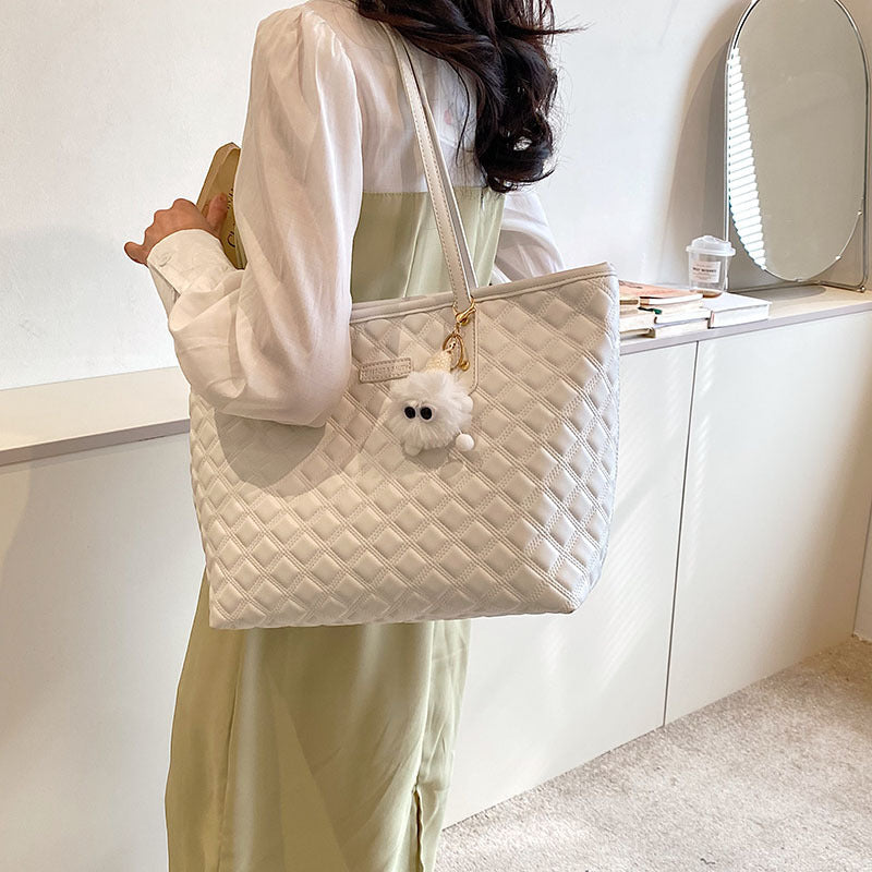 Sarah Express Diamond-Check Commuter Shoulder Bag