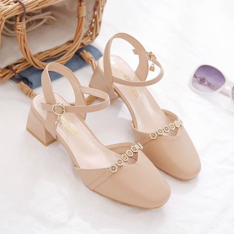 Sarah Express Slingback Square-Toe Mid-Heel Pumps