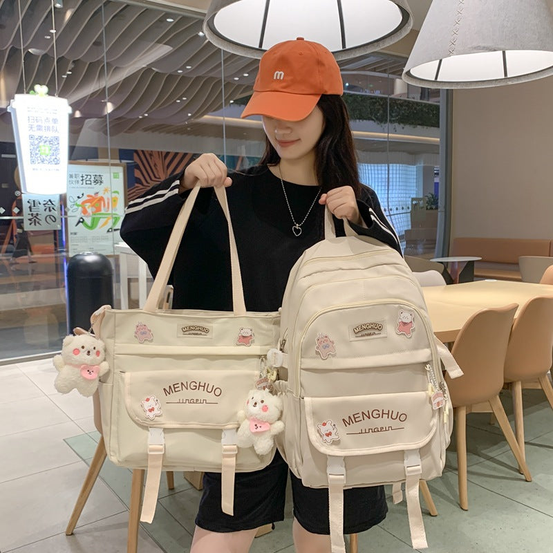 Sarah Express Large Capacity College Student Backpack White