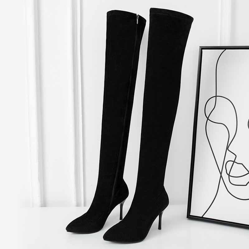 Sarah Express Over-the-Knee Suede Stiletto Boots