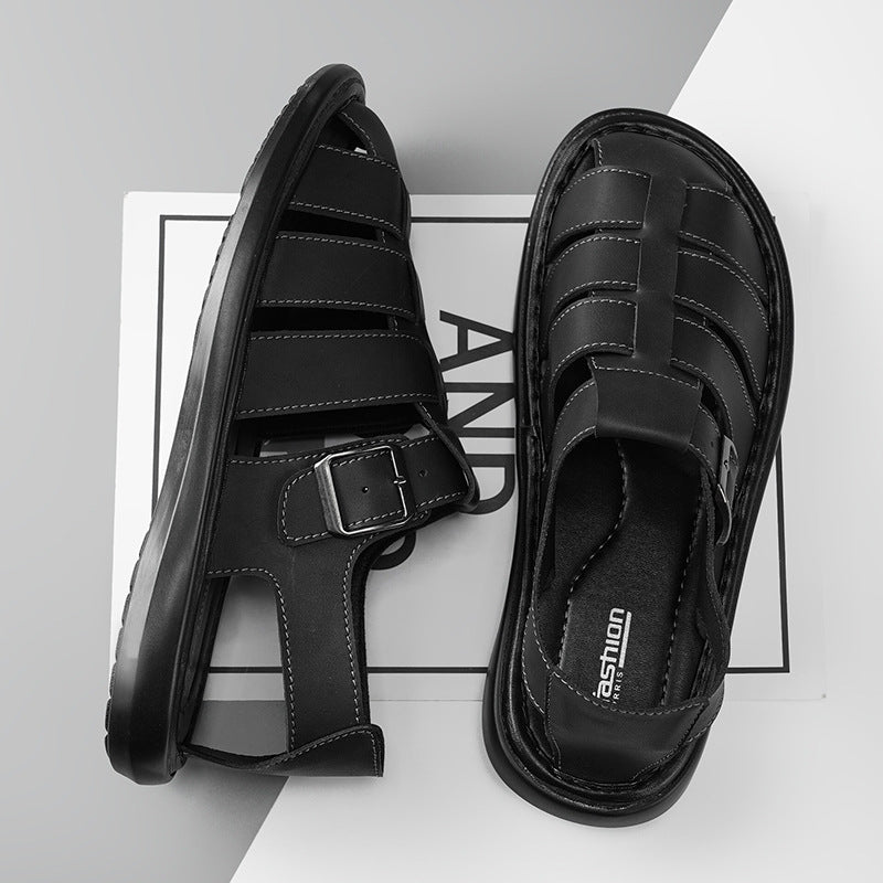 Sarah Express Men's Hand-Woven Closed-Toe Roman Sandals