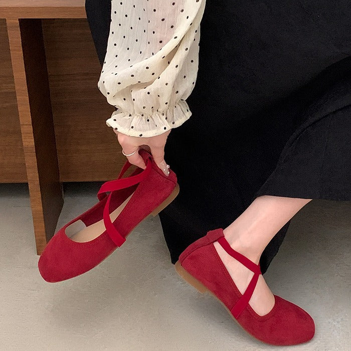 Sarah Express Square Toe Mary Jane Chunky Flats