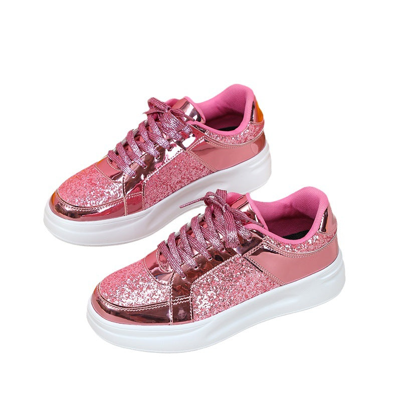 Sarah Express Women's Lightweight Glitter Casual Flat Shoes