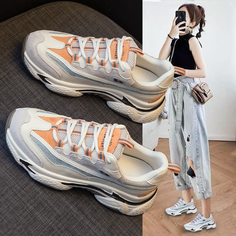 Sarah Express Retro Platform Sneakers with Breathable Finish