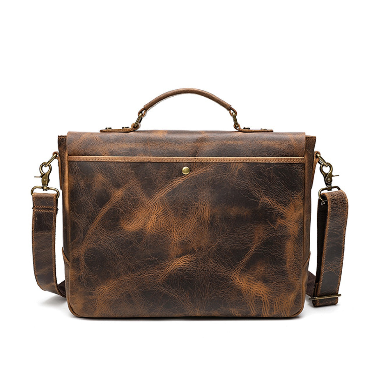 Sarah Express Retro Leather Laptop Briefcase Satchel