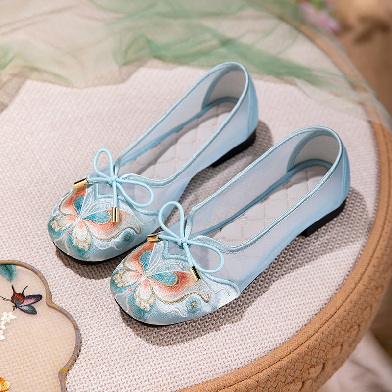 Sarah Express Butterfly Embroidered Mesh Breathable Flats