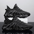 Sarah Express Men's Wave Sole Mesh Fashion Sneakers Black