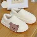 Sarah Express Fluffy Bear Indoor House Slippers White